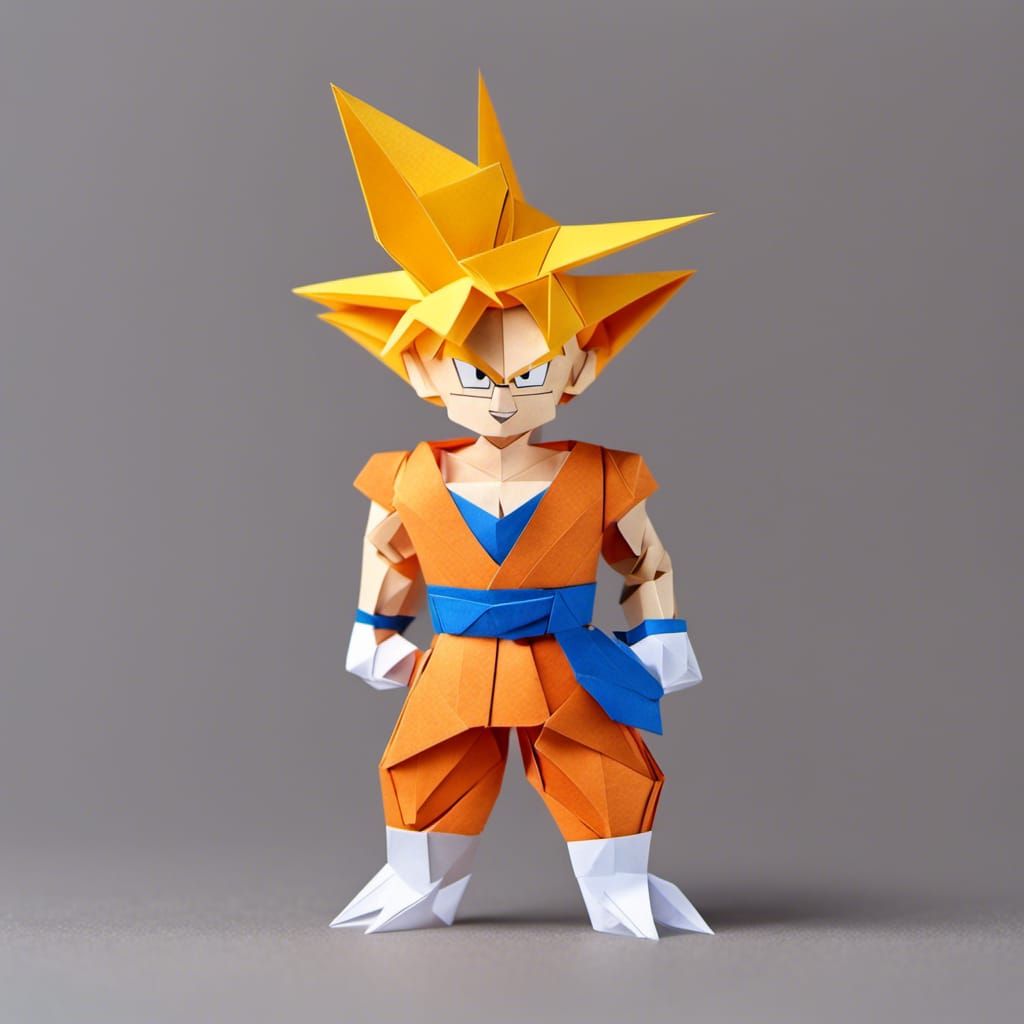 Origami Goku - AI Generated Artwork - NightCafe Creator