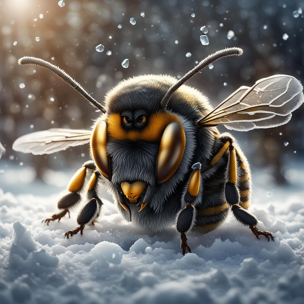 Bee in the snow