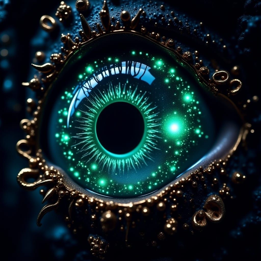  <lora:Extreme Eyes Flux:1.0> Extremely exotic, internal bioluminescence