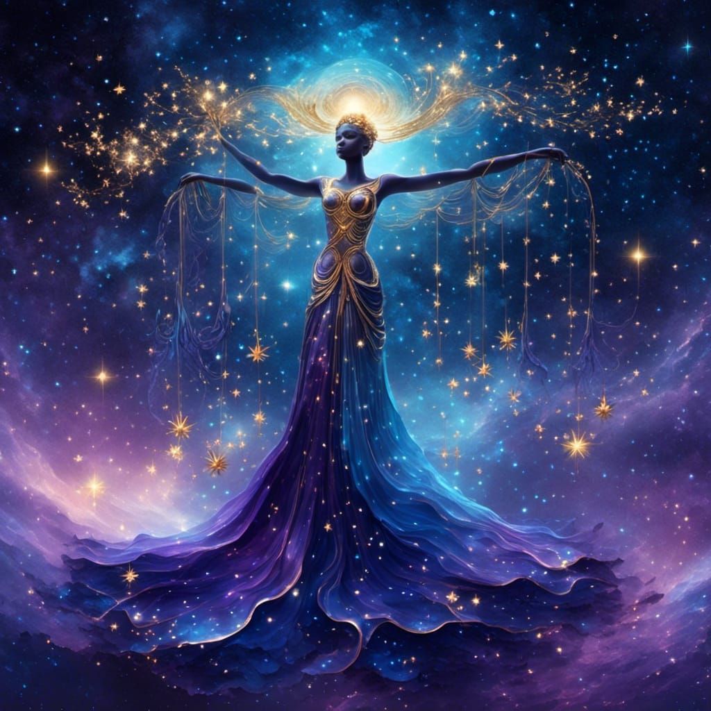 Libra Constellation in Starry Night Sky