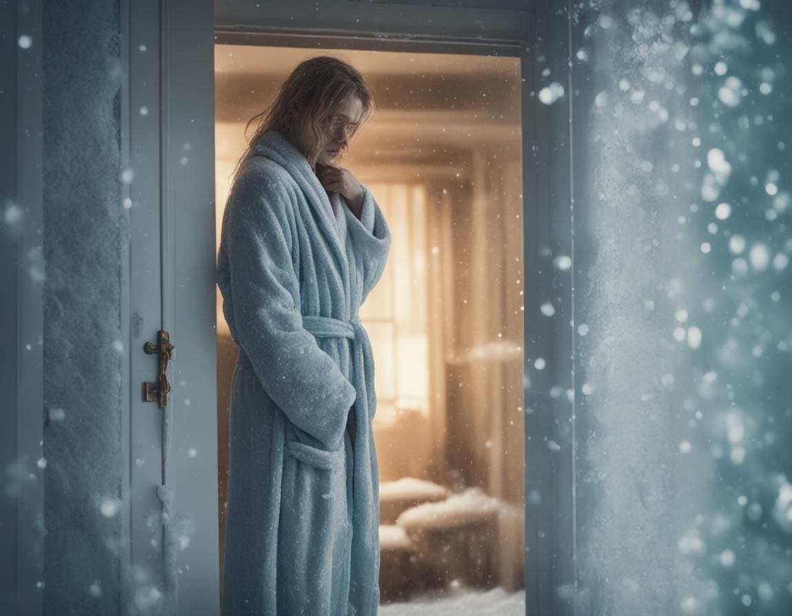 Magical Realism Figure at Door in Soft Focus