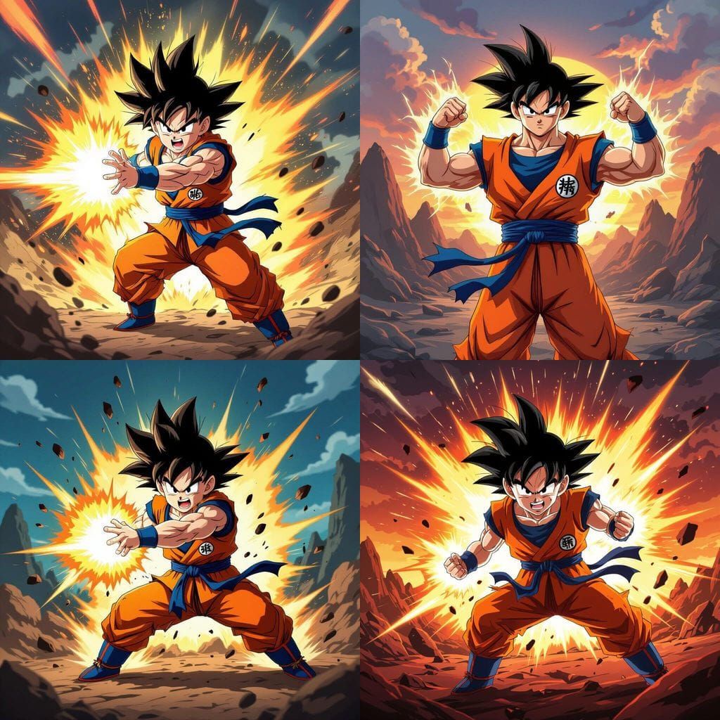 Dragon Ball Z Goku in Dynamic Action Pose