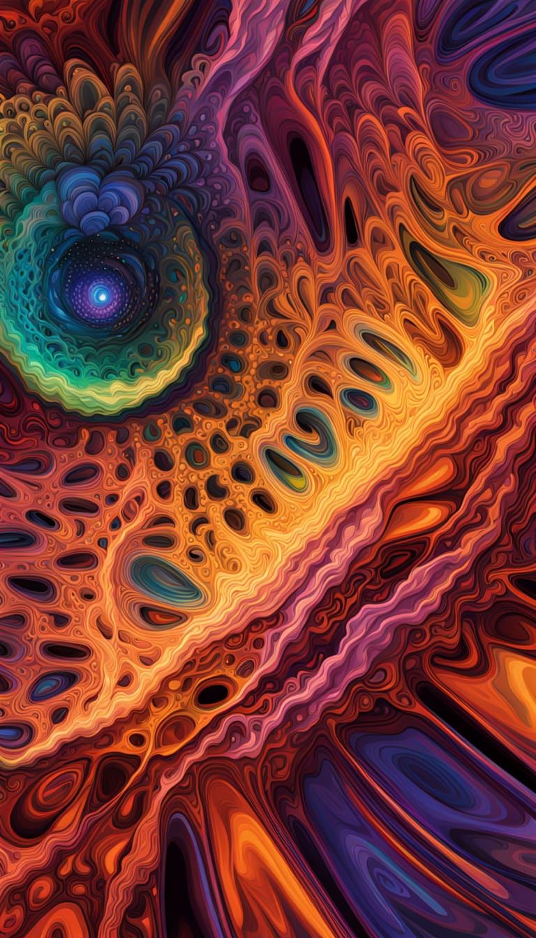 MAKE YOURSELF IN BRIGHT PSYCHEDELIC FRACTAL GLYPHS IN MAXIMUM 3-D EFFECTS USING ALL AVAILABLE  TECHNIQUES IN BRIGHT NEON COLORS COLORS <lora... - Start Image 2