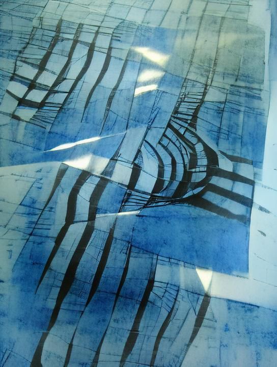 Warped Azure Blue Lines 2