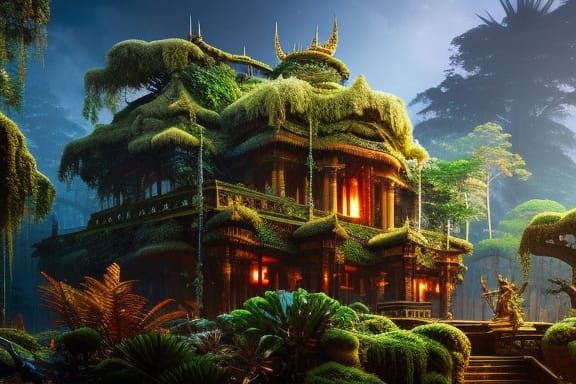 Overgrown jungle house