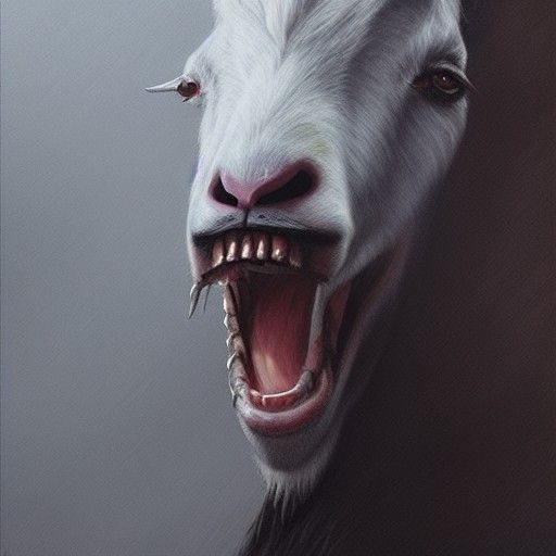 Goat in a suit giving a toothy grin