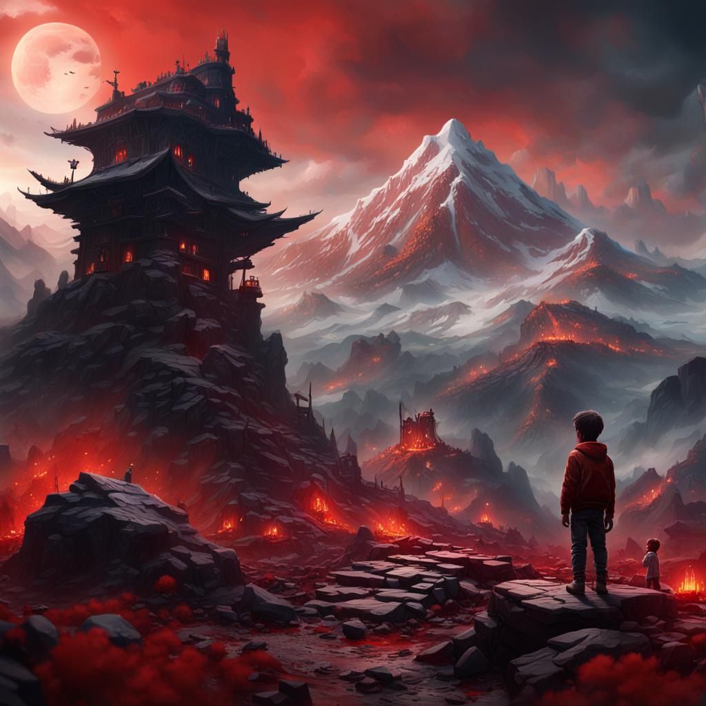 Make an image that show mountain in background with black bi...