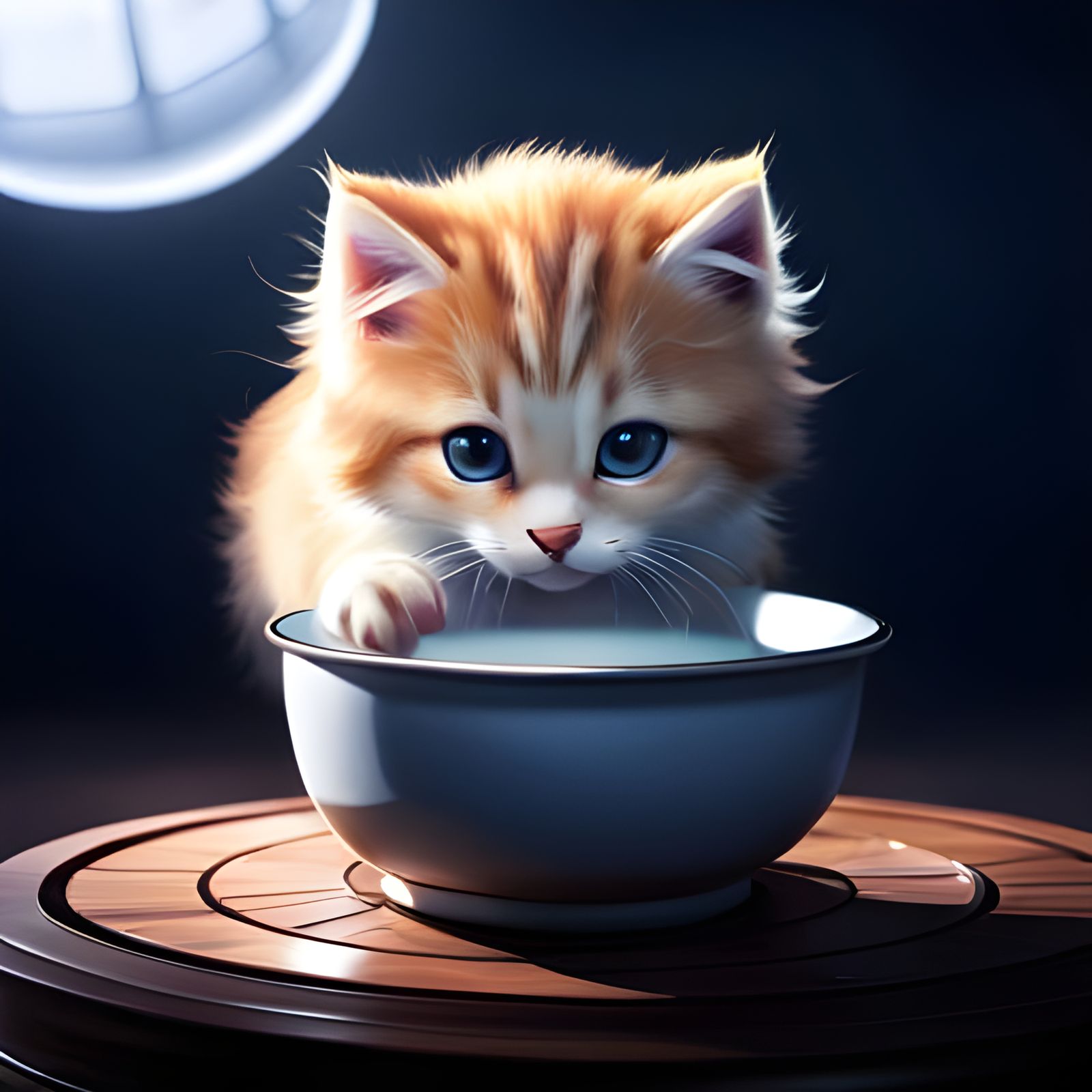 kitten drinking milk - AI Generated Artwork - NightCafe Creator