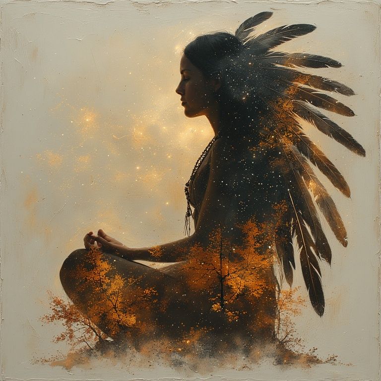 The mesmerizing double-exposure silhouette of a Native Ameri...