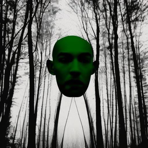 Midnight stroll of a floating head AI Generated Artwork NightCafe Creator