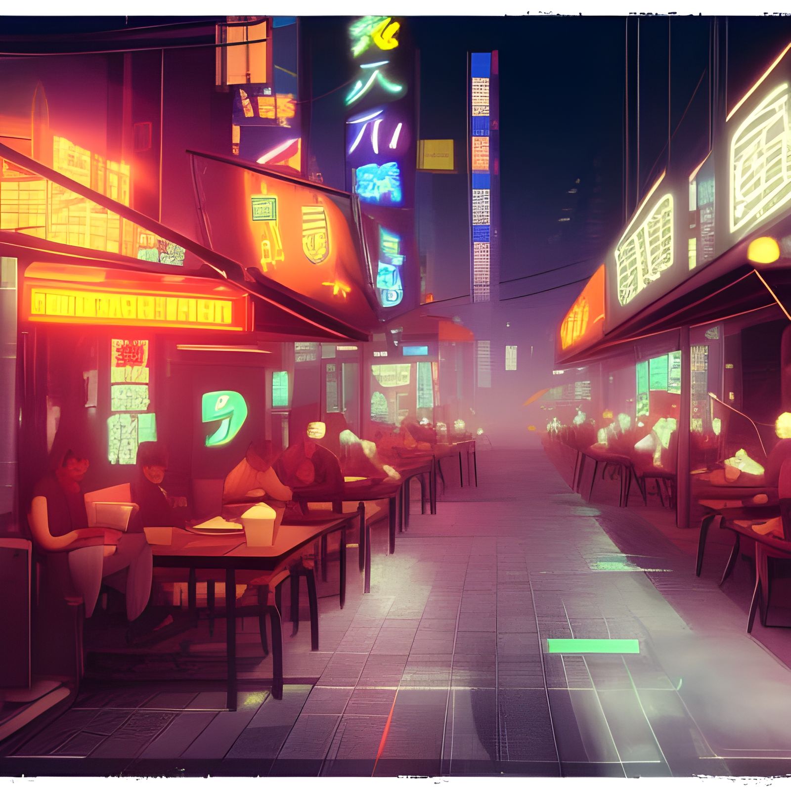 Night cafe in Tokyo - AI Generated Artwork - NightCafe Creator