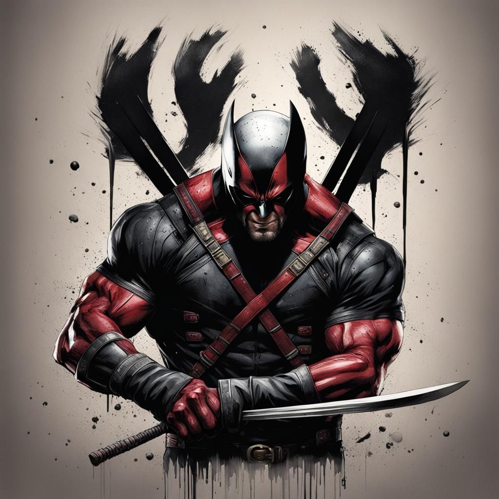 Insanely detailed, Wolverine combined with deadpool, dramati...