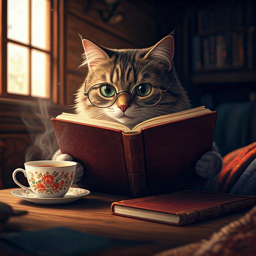 Cozy Caturday  by @Draconis Rex