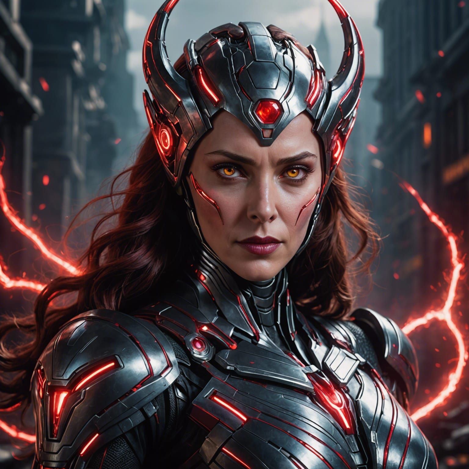 Scarlet Witch Ultron Tech Upgrade - AI Generated Artwork - NightCafe ...