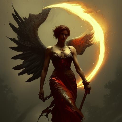 Hellish Angel - AI Generated Artwork - NightCafe Creator