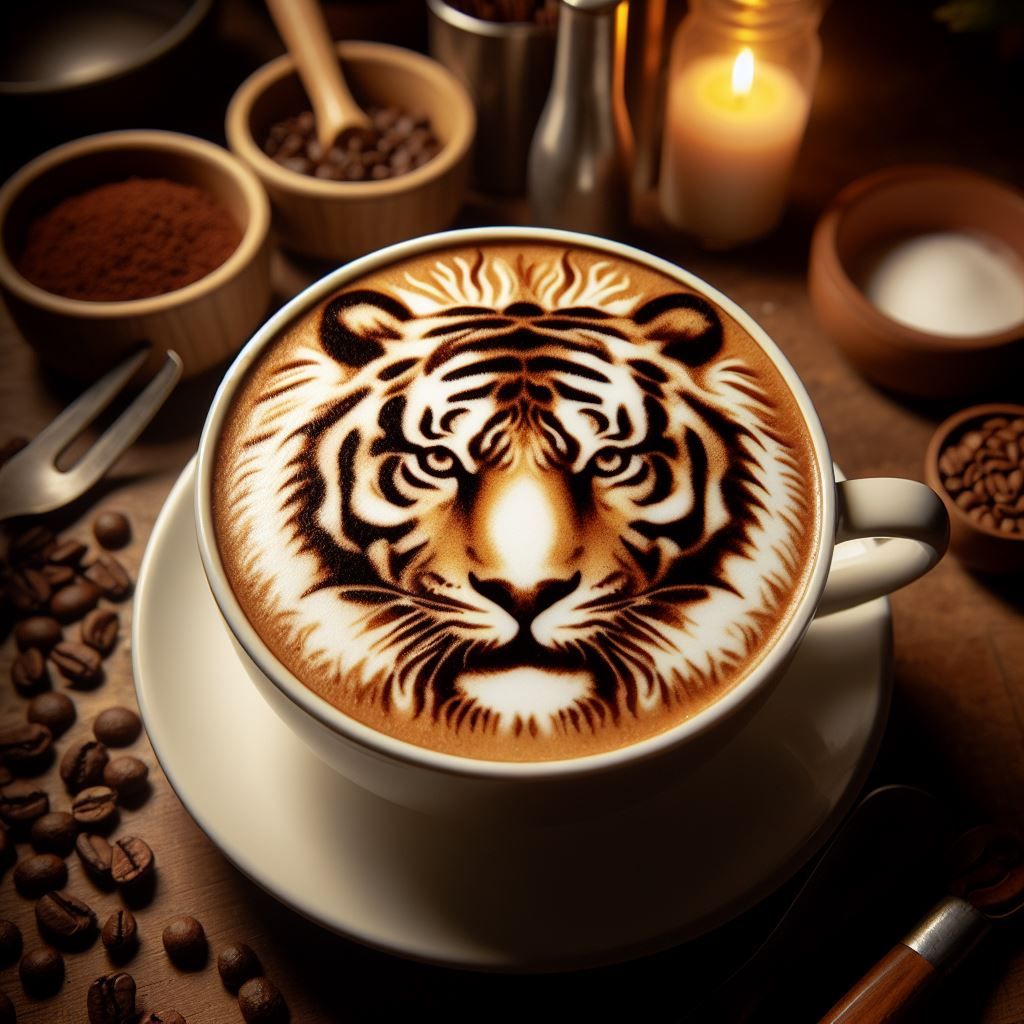 Tiger Coffee latte art