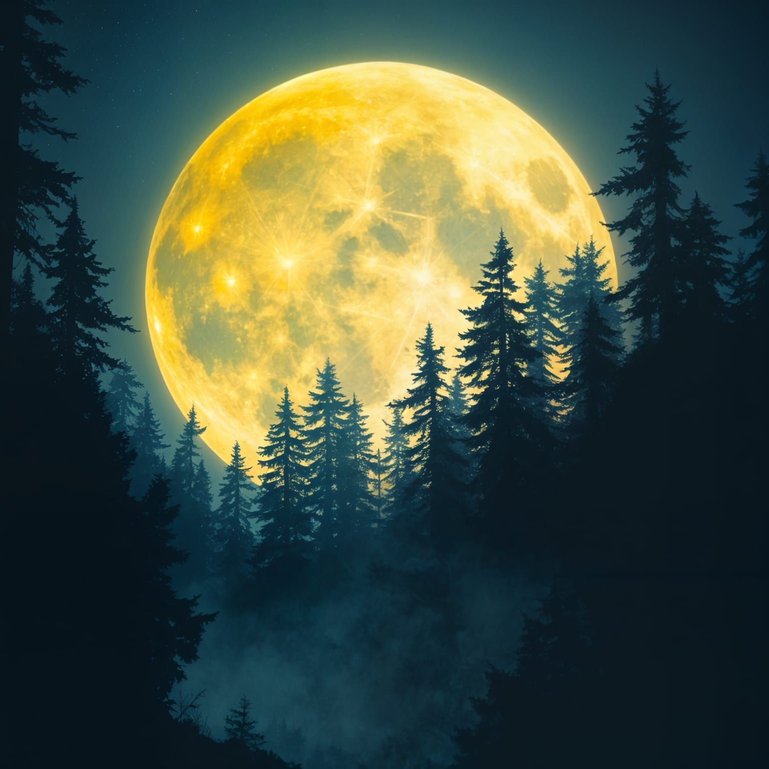 Forest at night   by @Edith 