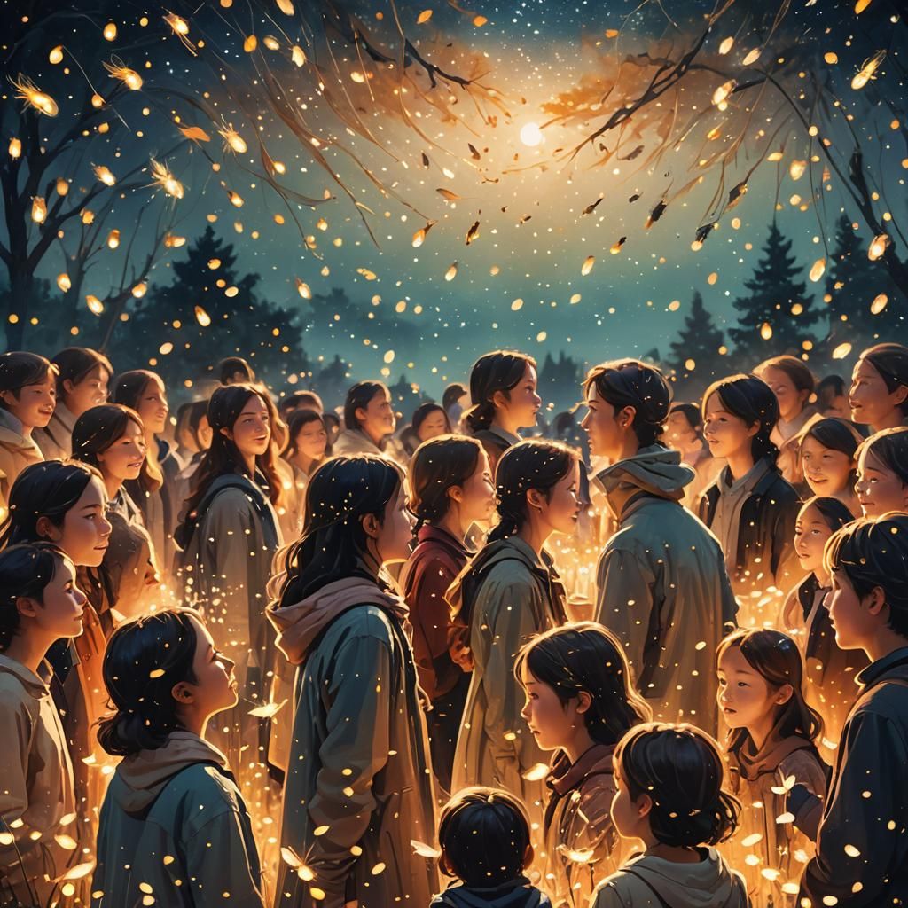 Dreamlike Fantasy: A Vibrant Impressionist Gathering