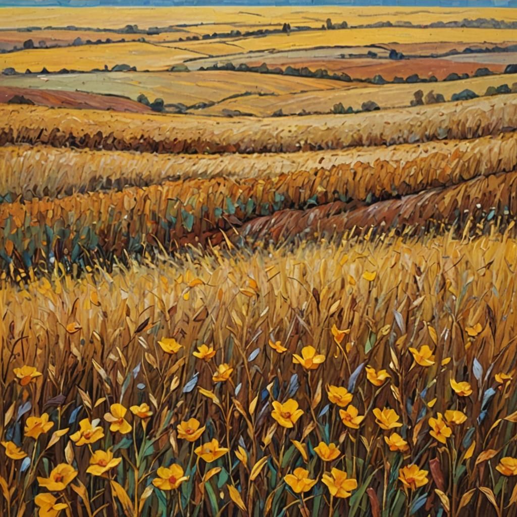 Yellow brown in October field.