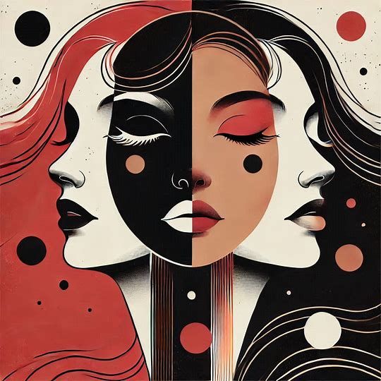 Red and black and copper and white