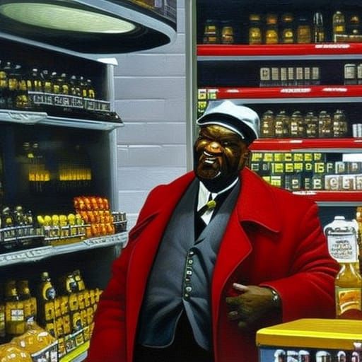 redd Foxx in a grocery store