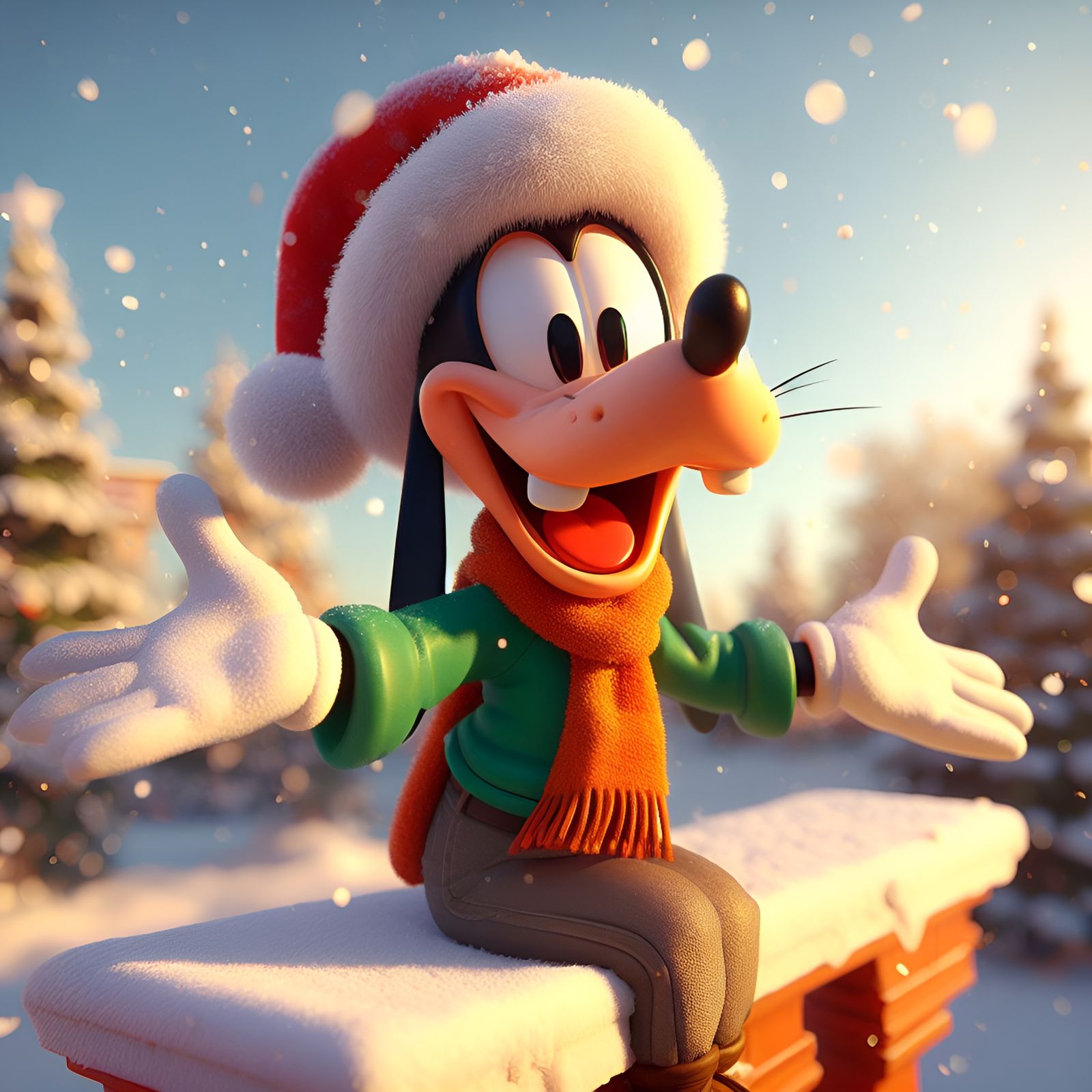"Be goofy and sit on the chimney this Christmas!"