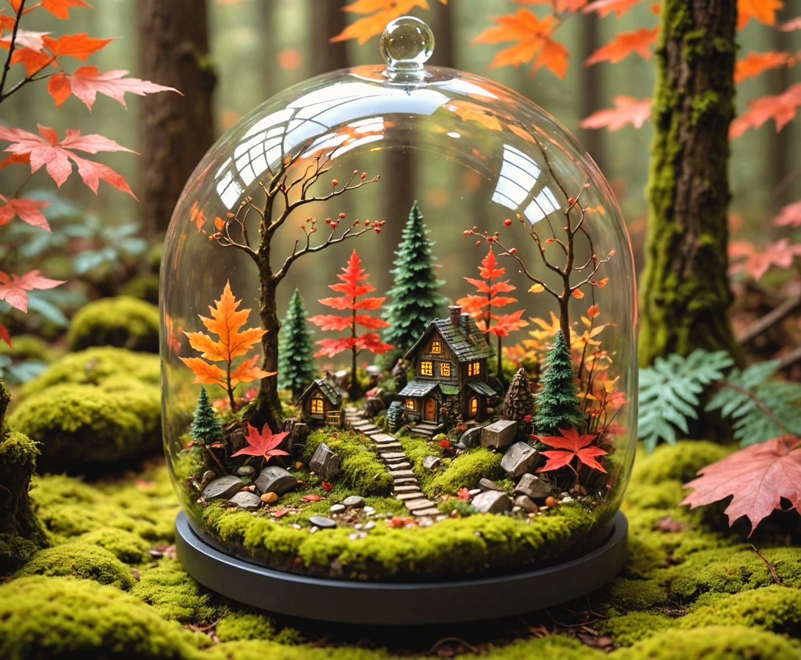 Forest In Glass Terrarium.  by @Patricia Maffezzini