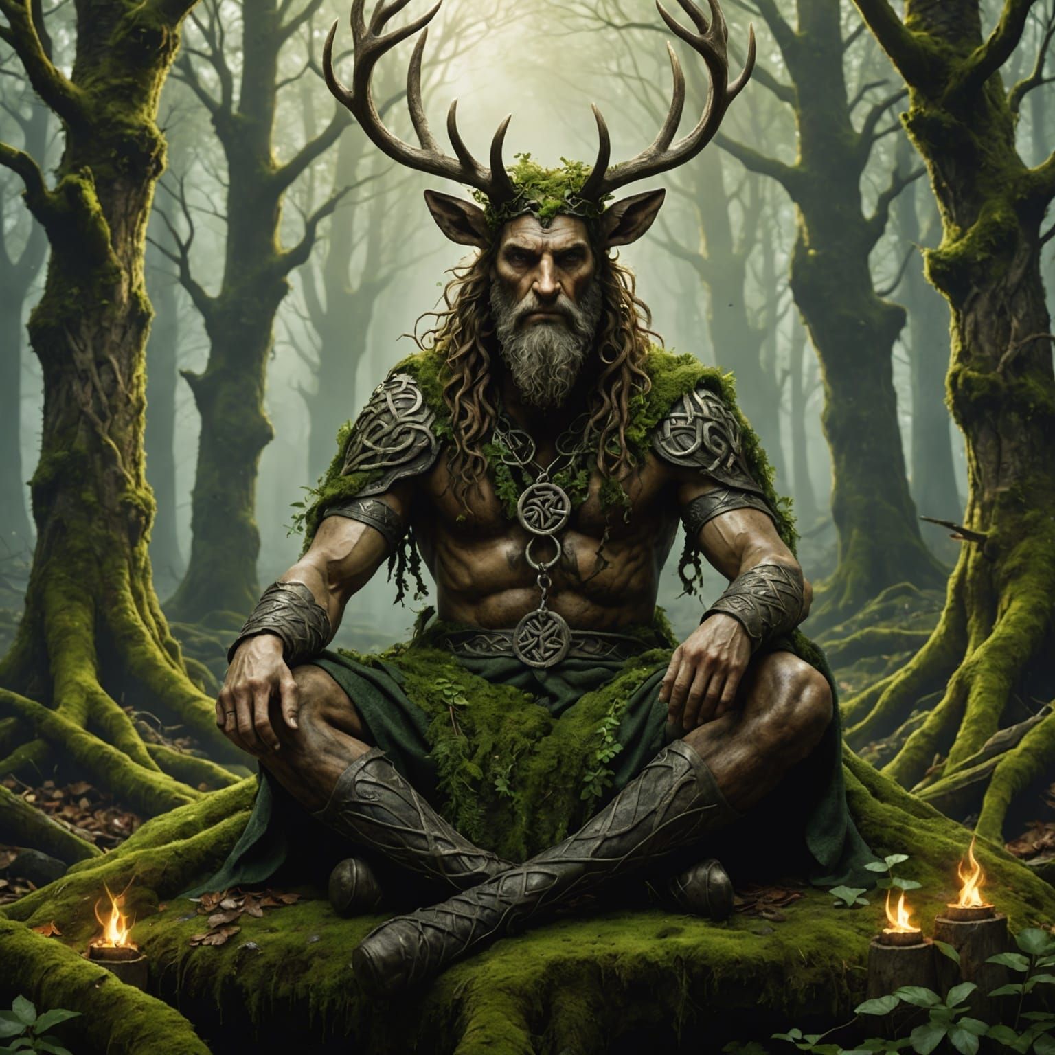 Cernunnos, celtic god of nature, animals and the underworld  by @Stoop