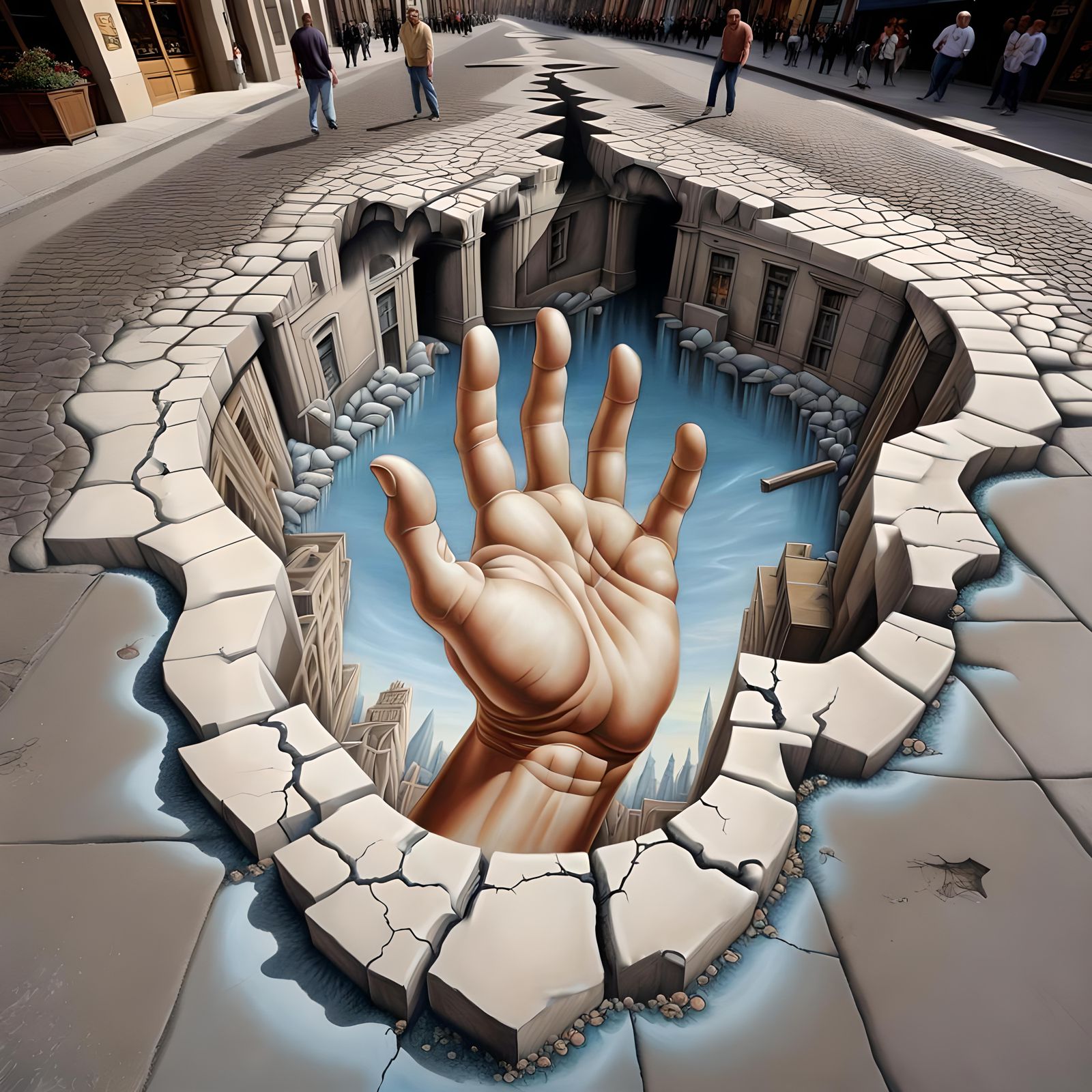 Sidewalk Chalk Illusion  by @Mallory Reese