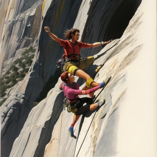 2 women helping each other Free  Climb El Capitan