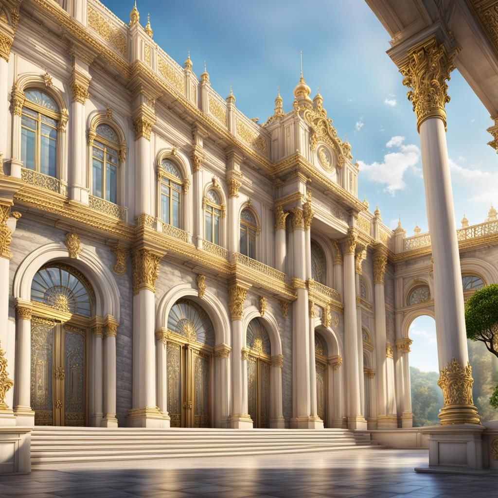 Surreal Royal Palace in Ultra-Realistic Architectural Style