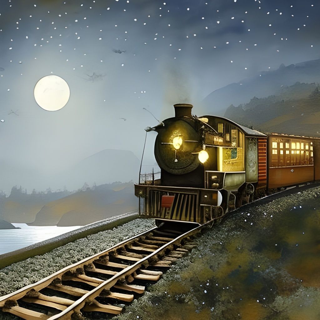 Rocking, Rolling, Riding, Out Along the Bay AI Generated Artwork