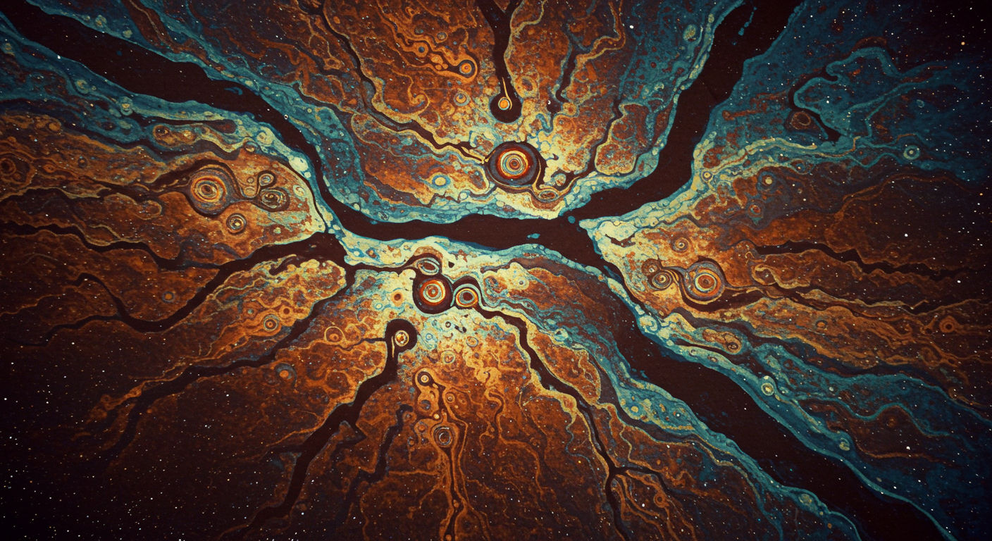 Star Cluster Batik on Linen