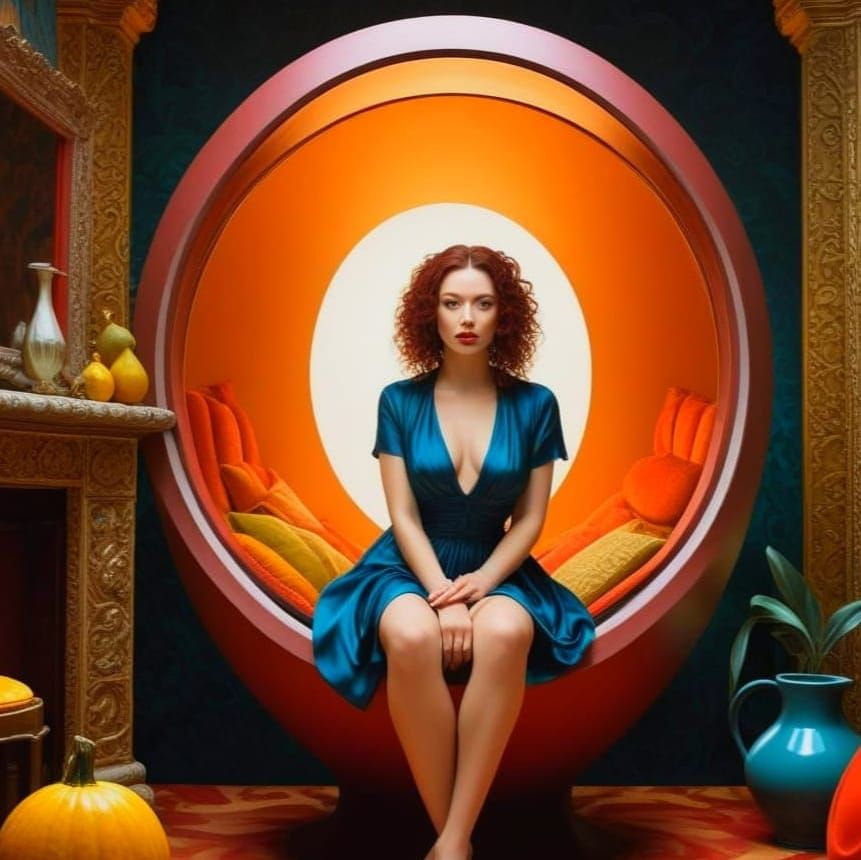 Surreal Portrait of a Charming Lady in a Whimsical World