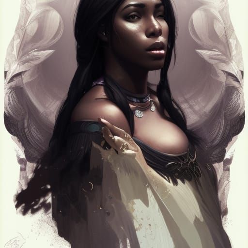 Powerful Fantasy Priestess Concept Art Portrait