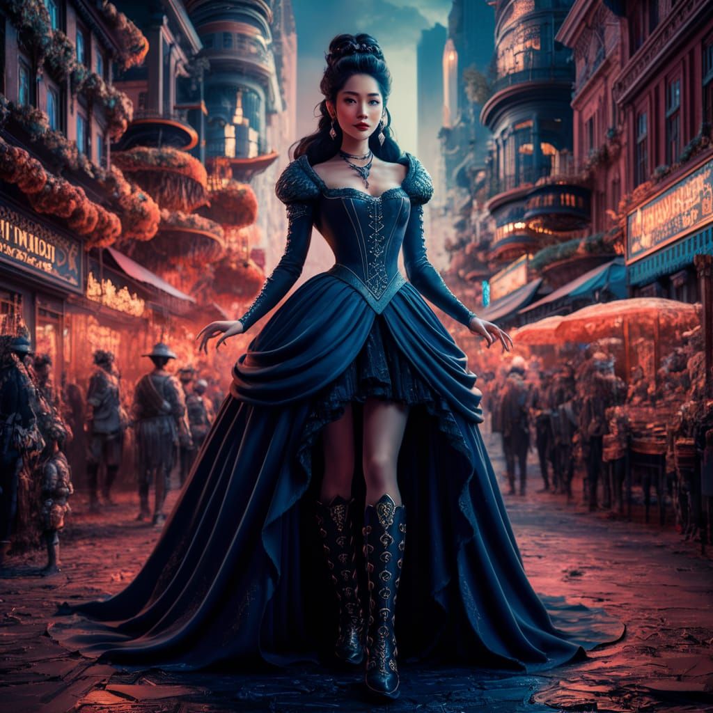 Lucy Liu is a Gothic princess with exorbitant buckle boots in Jackson ...