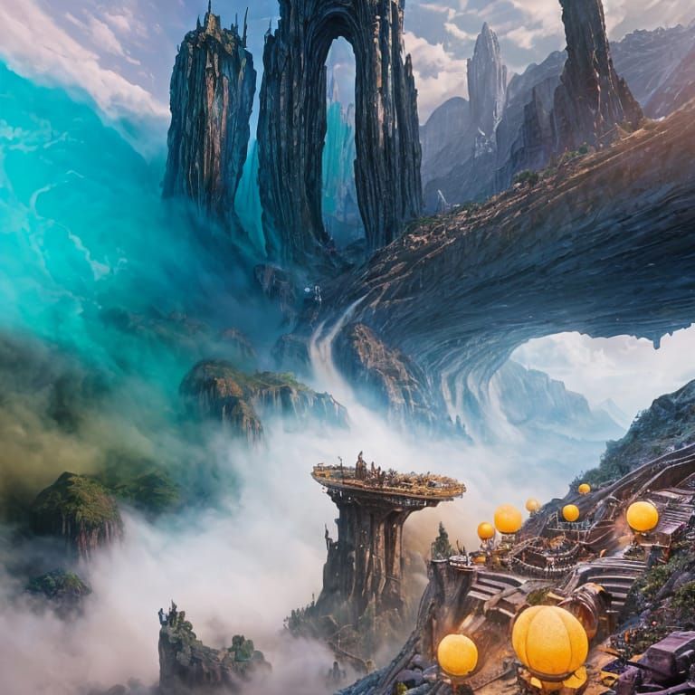 Fantastical Matte Painting in Deep Color, 8K Resolution