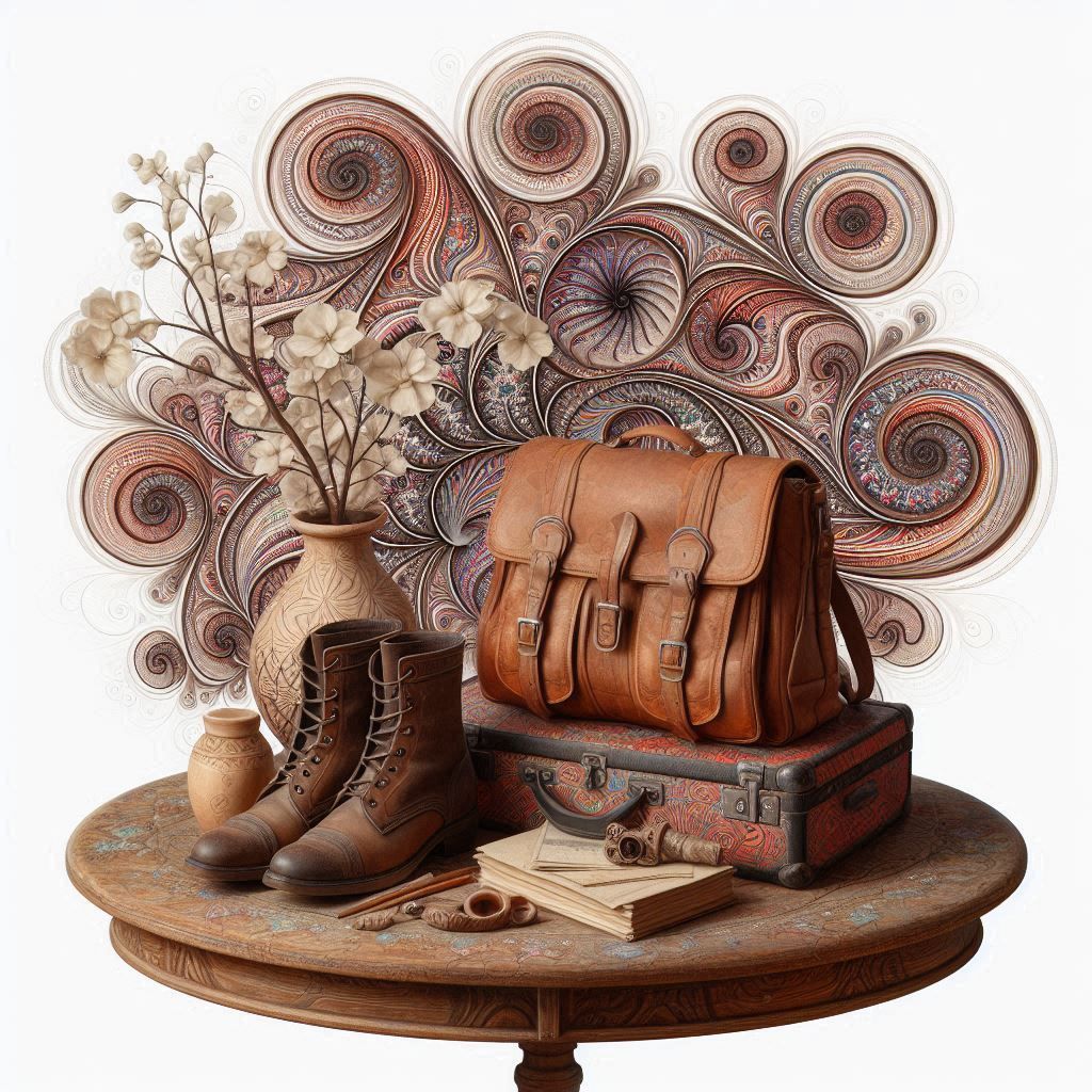 Still life with bag and boots