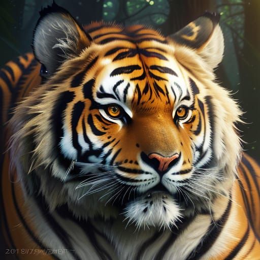 Tigers Replace Numbers on Mystical Forest Clock Face