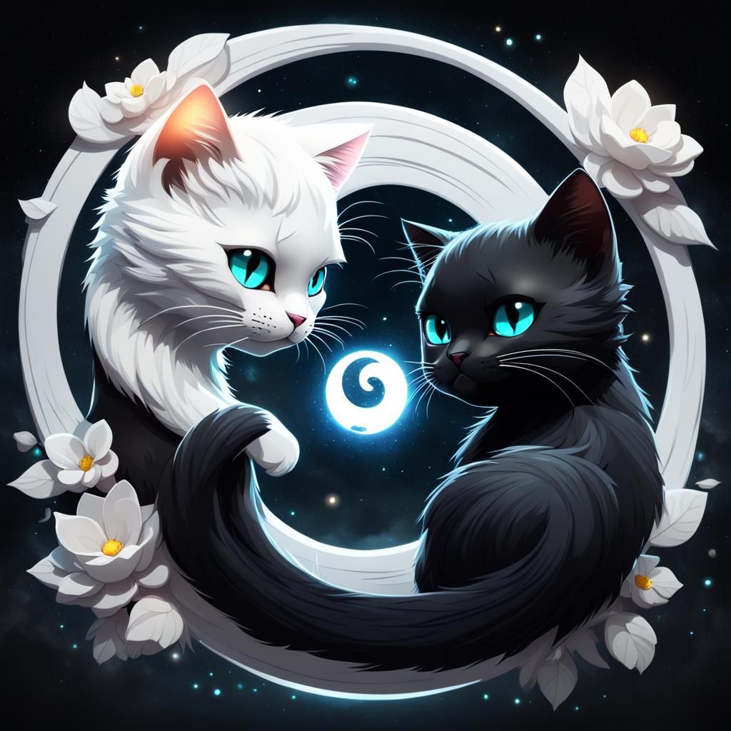 Cat Yin Yang  by @Snow