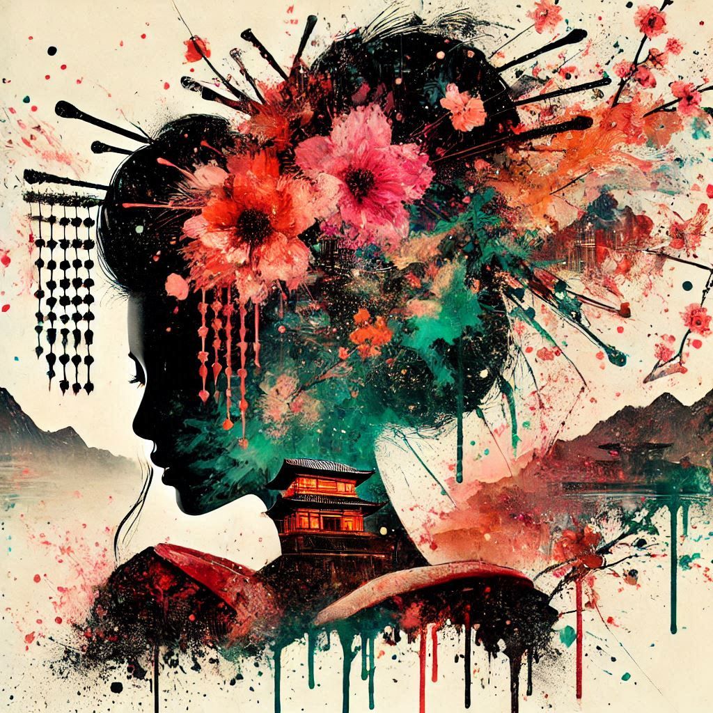 double exposure beautiful fantasy portrait landscape..