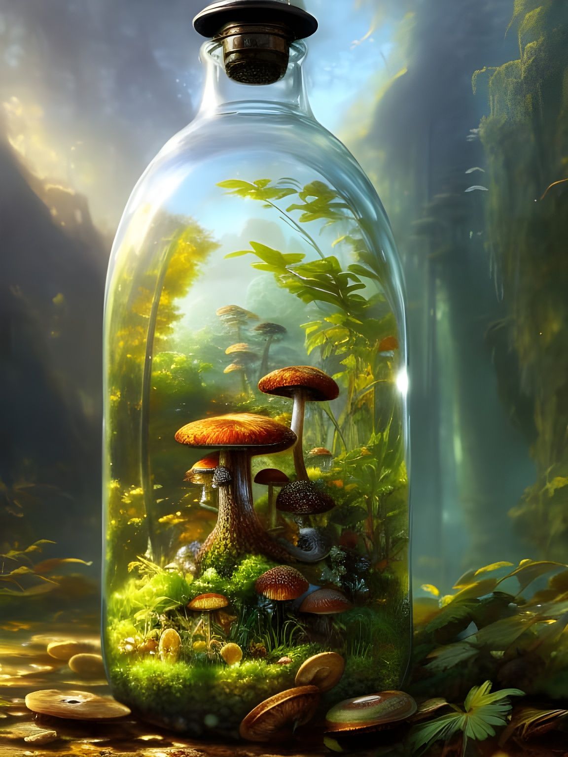 Mushroom Terrarium  by @Swiss Army Squid