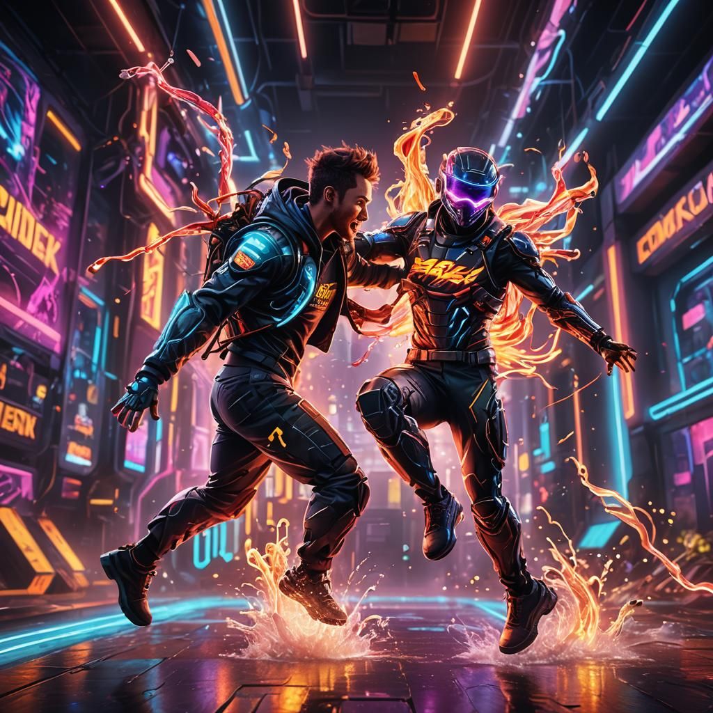 Person Drinks Energy Drink in Futuristic Concept Art