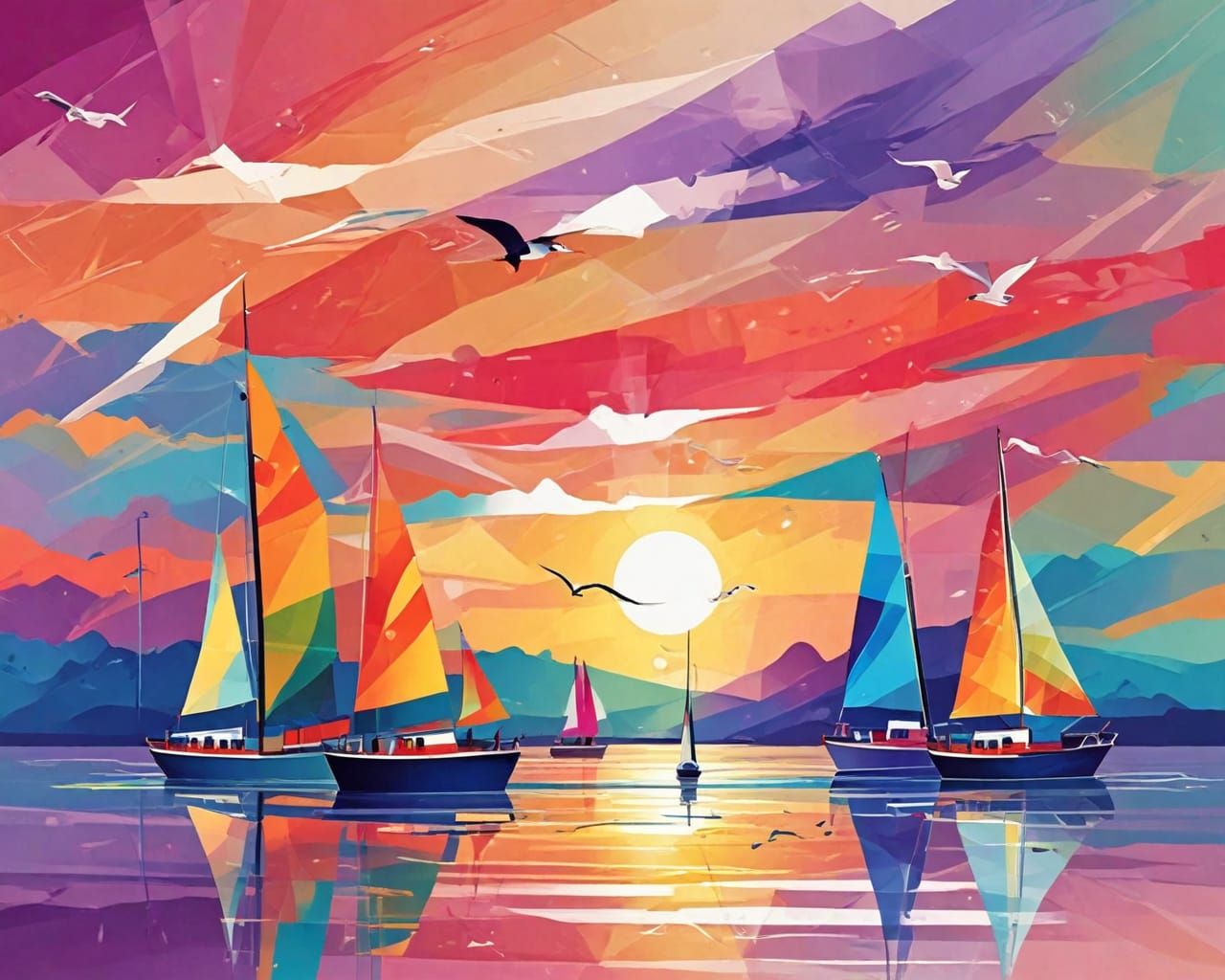 Lighthouse. Abstract scene.