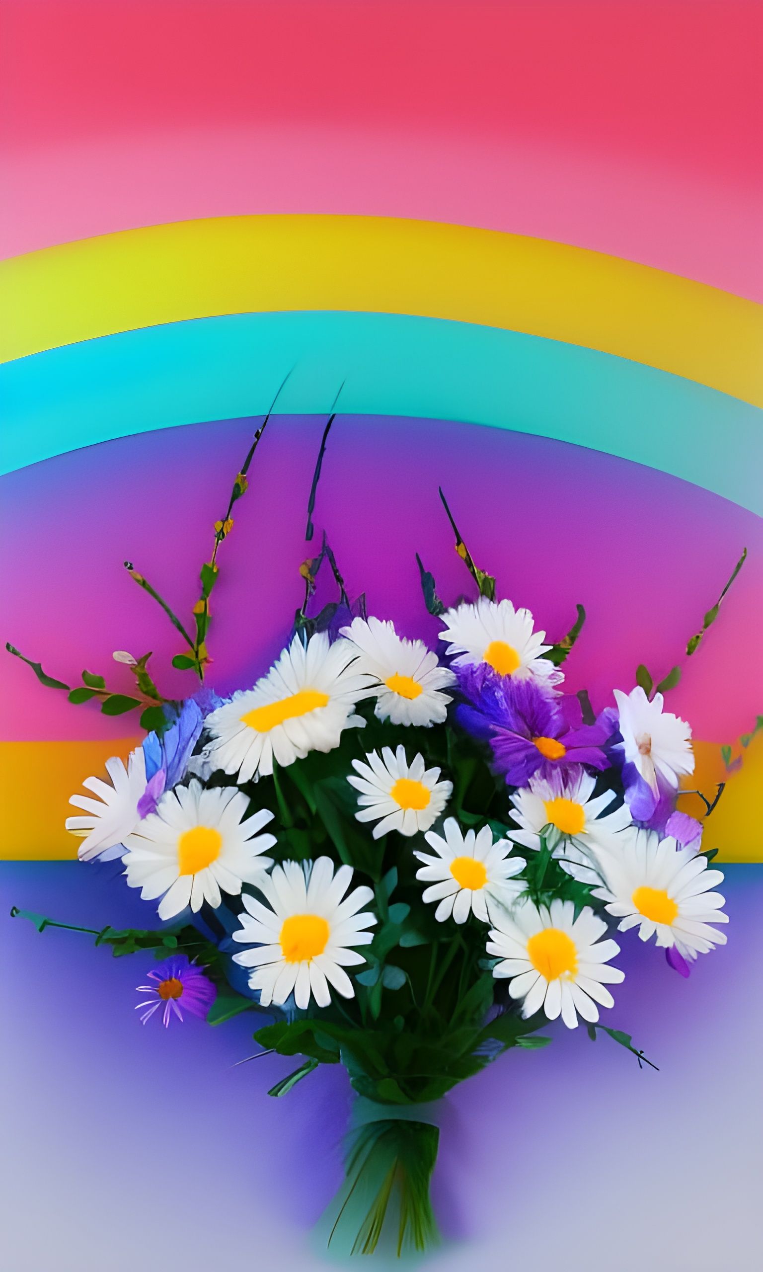 Rainbows and Daisies 10 AI Generated Artwork NightCafe Creator