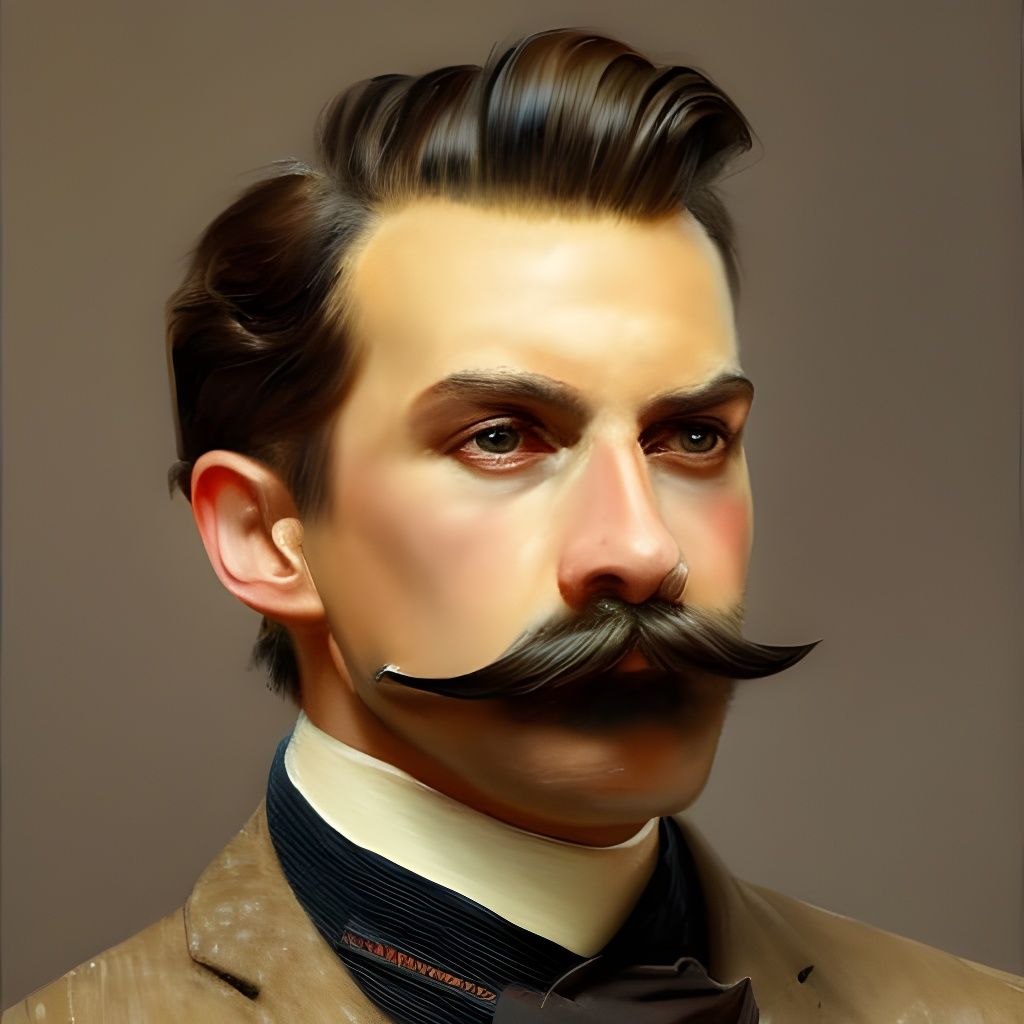 a handlebar moustache false