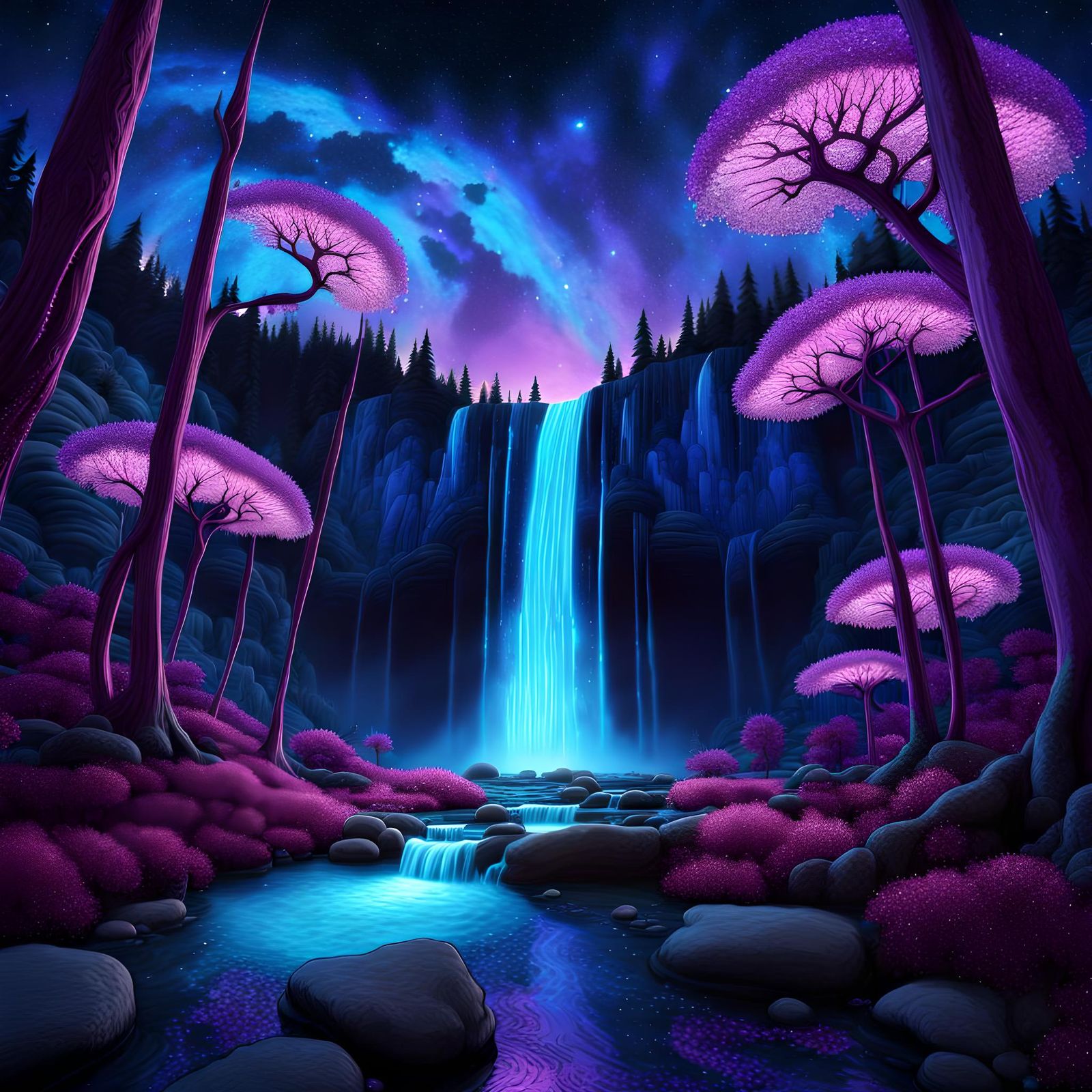 Mysterious Alien Forest in Alcohol Ink   by @Astro_dude