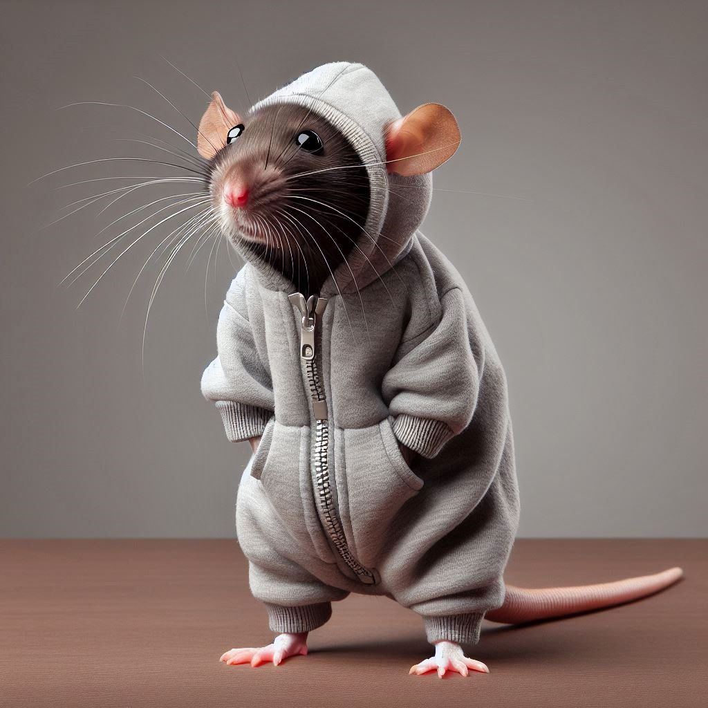 Rat in onesie