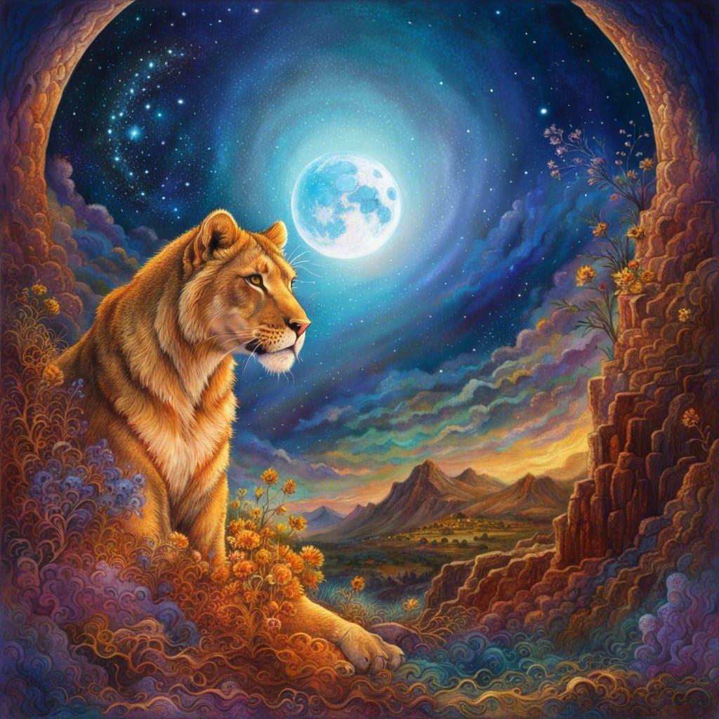 Lioness Moon - AI Generated Artwork - NightCafe Creator