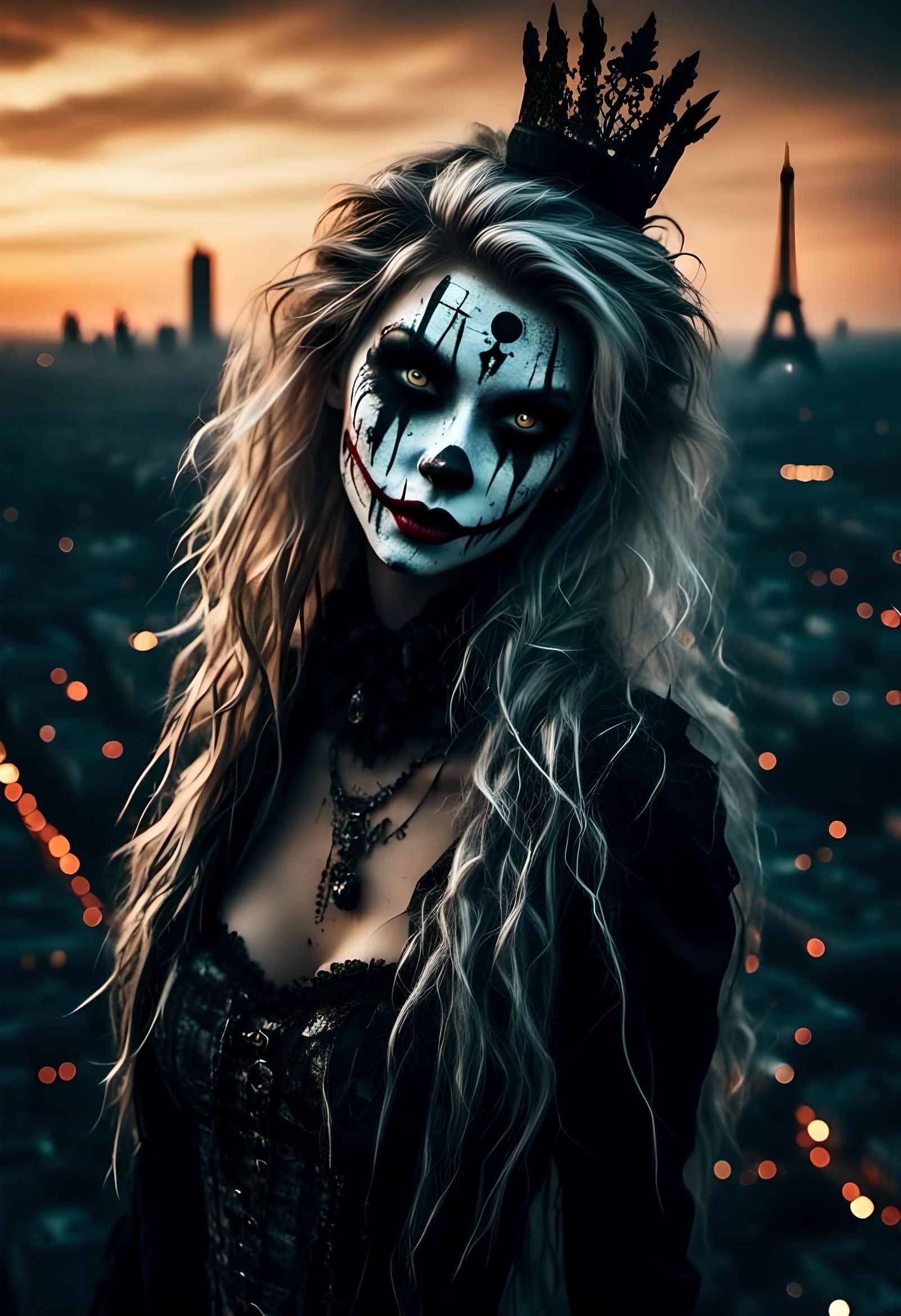 <lora:Macabre:1.0> <lora:JLG636 A:1.0> <lora:FuturePunk:1.0> <lora:Macabre:.5 <lora:Female WarriorVerse:1.0> > hyperreal...